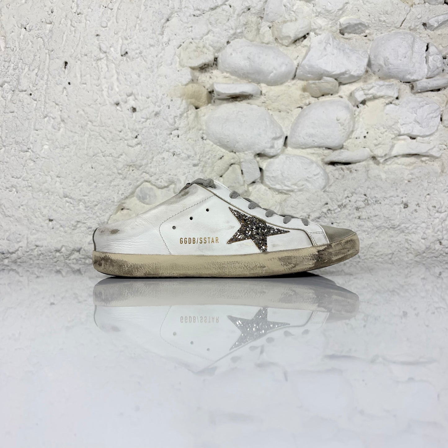 Golden goose Superstar bianche stella glitter 39