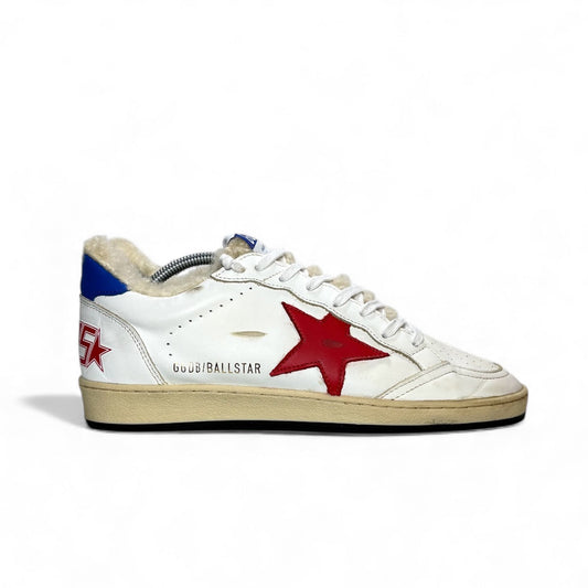 Golden goose Ballstar orsetto interno bianche, stella rossa e tallone blu 40