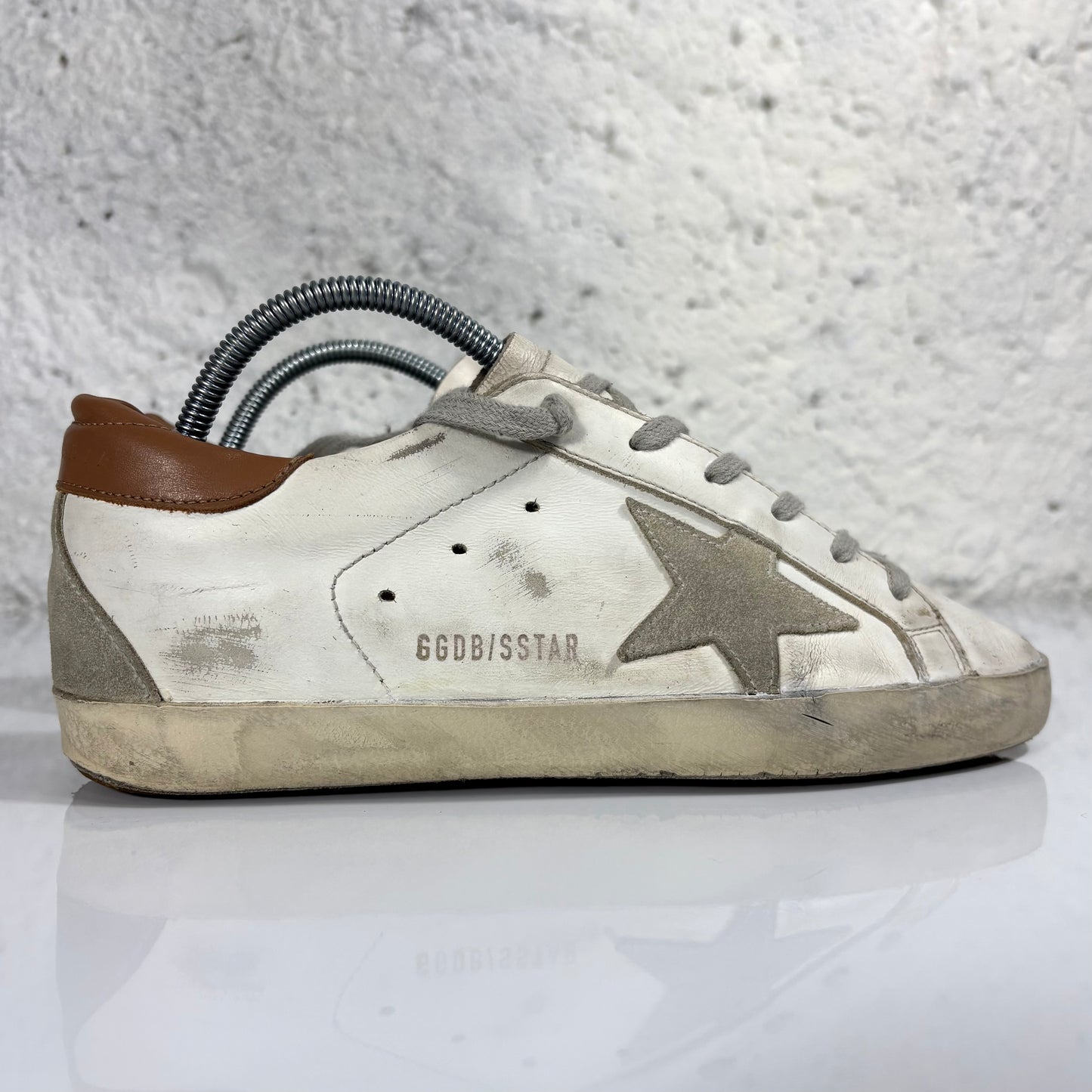 Golden goose Superstar bianche con tallone marrone 38