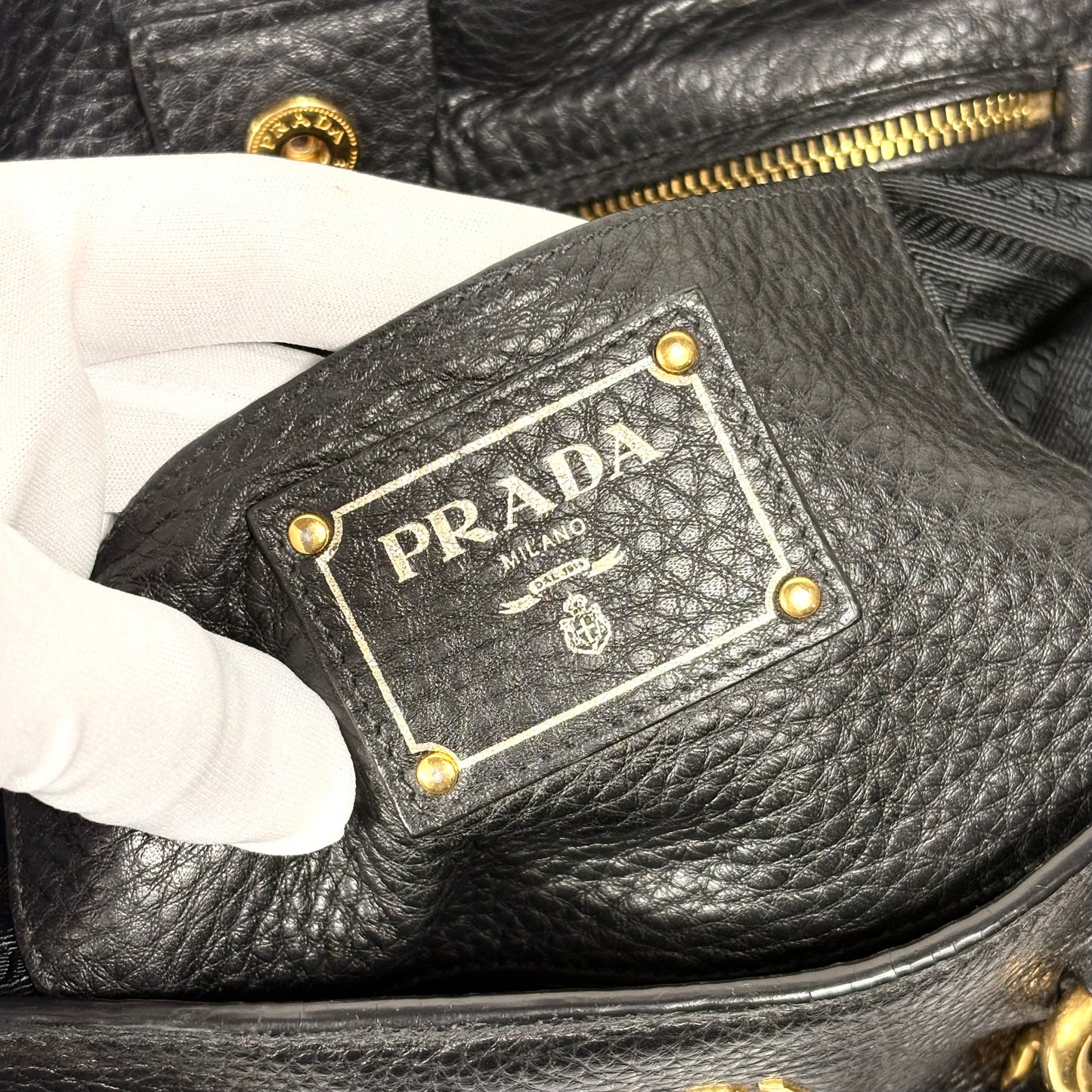 Prada vitello Phenix nera in pelle