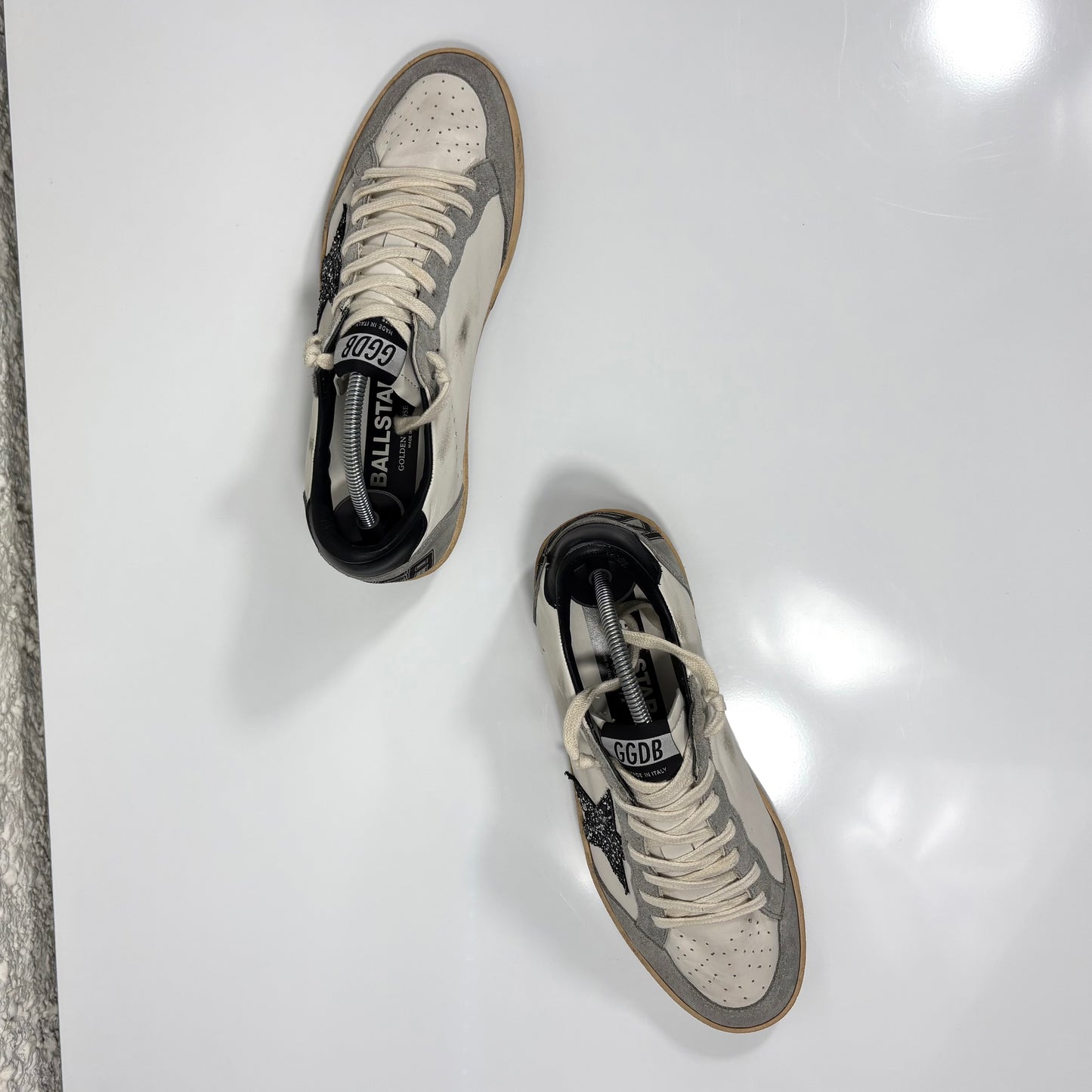 Golden goose Ballstar bianche stella nera brillantinata 39