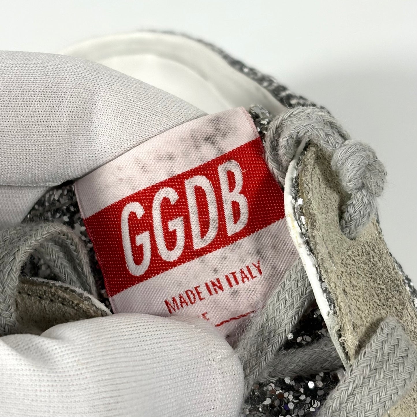 Golden goose Superstar Sabot glitter argento 39