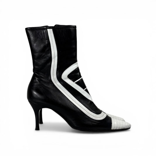 Stivali Dolce & Gabbana Black Leather Biker Boots 38