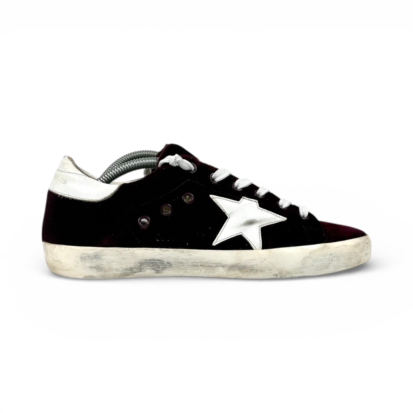 Golden goose Superstar bordeaux in velluto e pelle 37