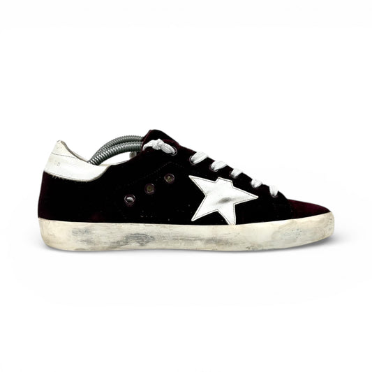 Golden goose Superstar bordeaux in velluto e pelle 37