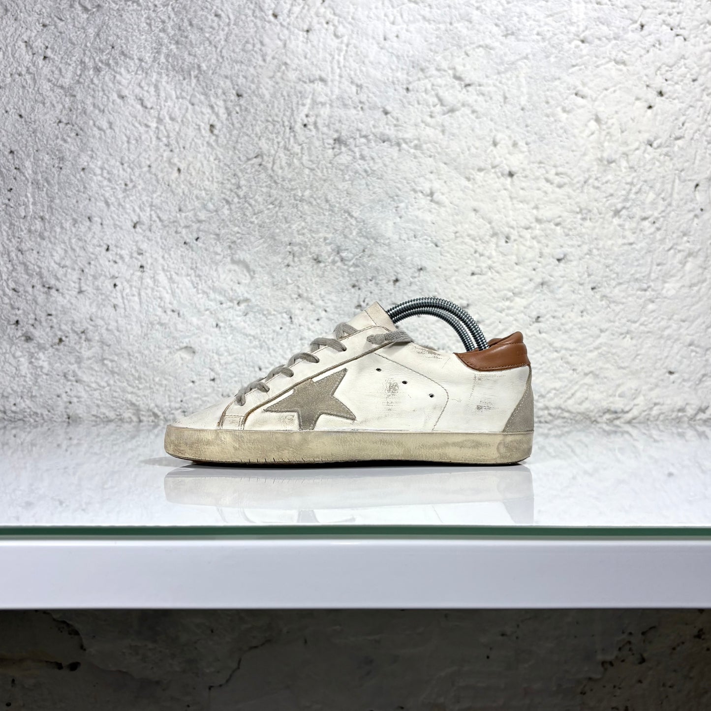 Golden goose Superstar bianche con tallone marrone 38