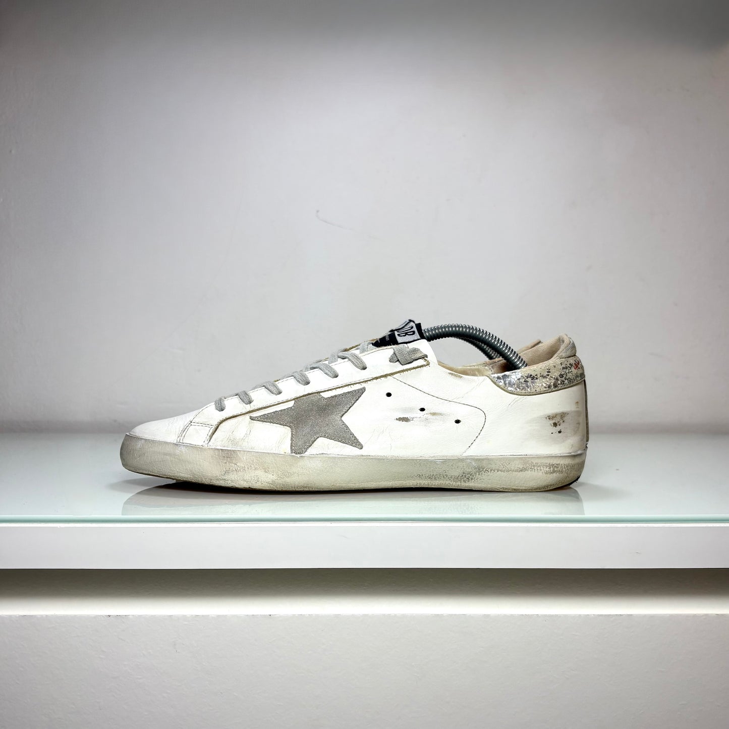 Golden goose Superstar bianco, arancione e tallone argento 43