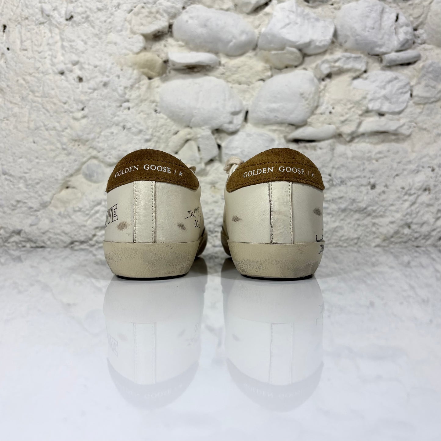 Golden goose Superstar panna con talloncini marroni 37