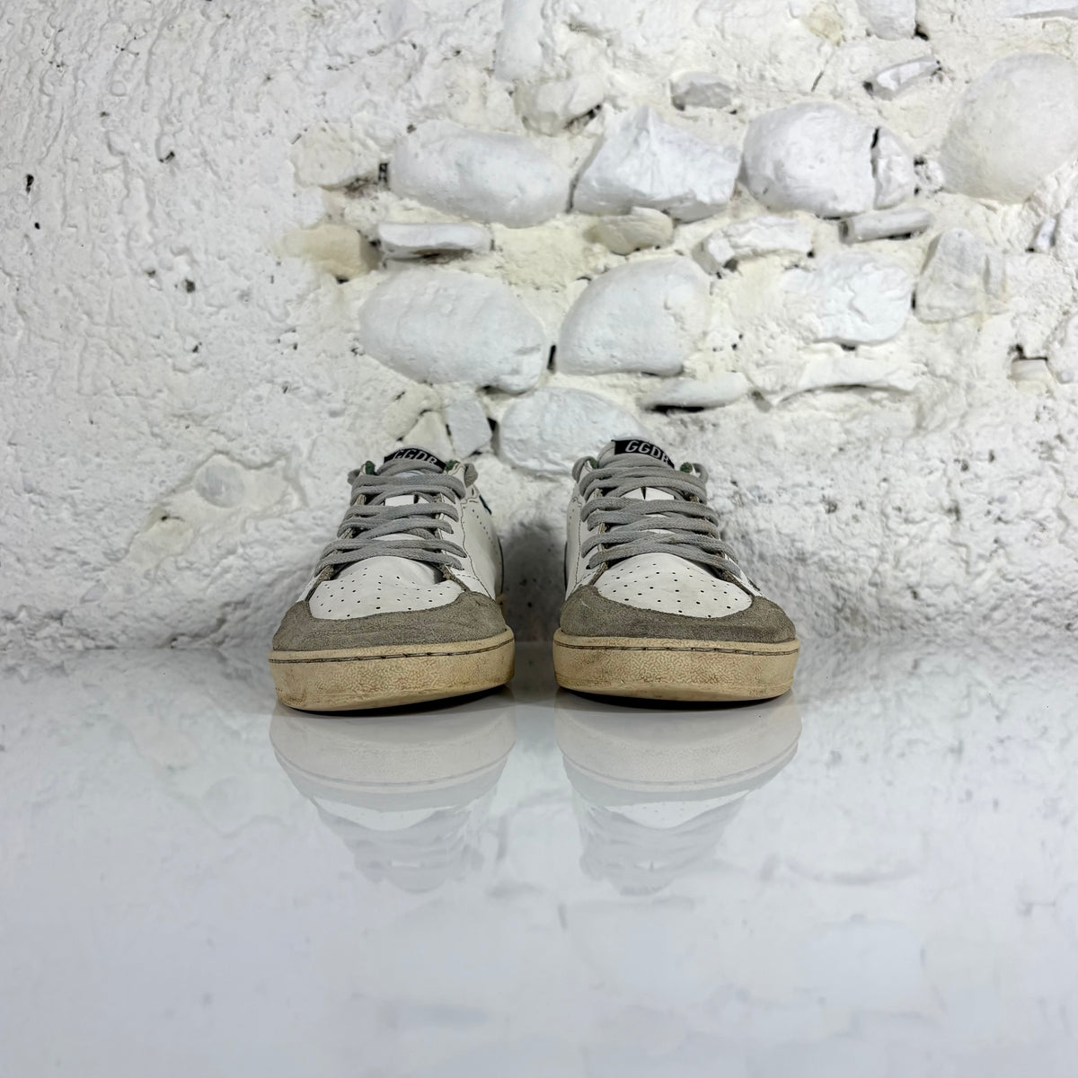 Golden goose Ballstar bianche con talloncini verdi 40