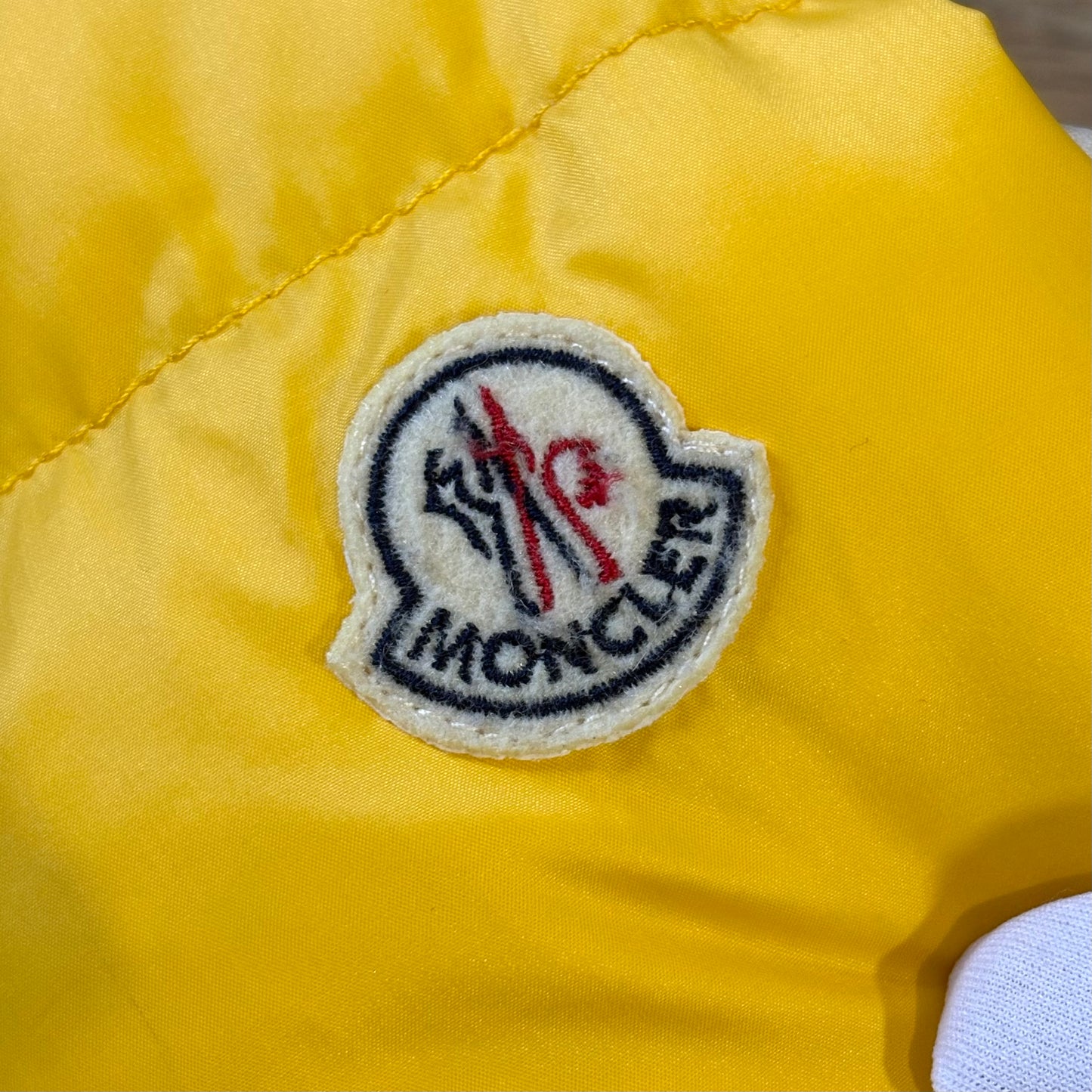 Moncler fur hood giallo con pelliccia taglia L