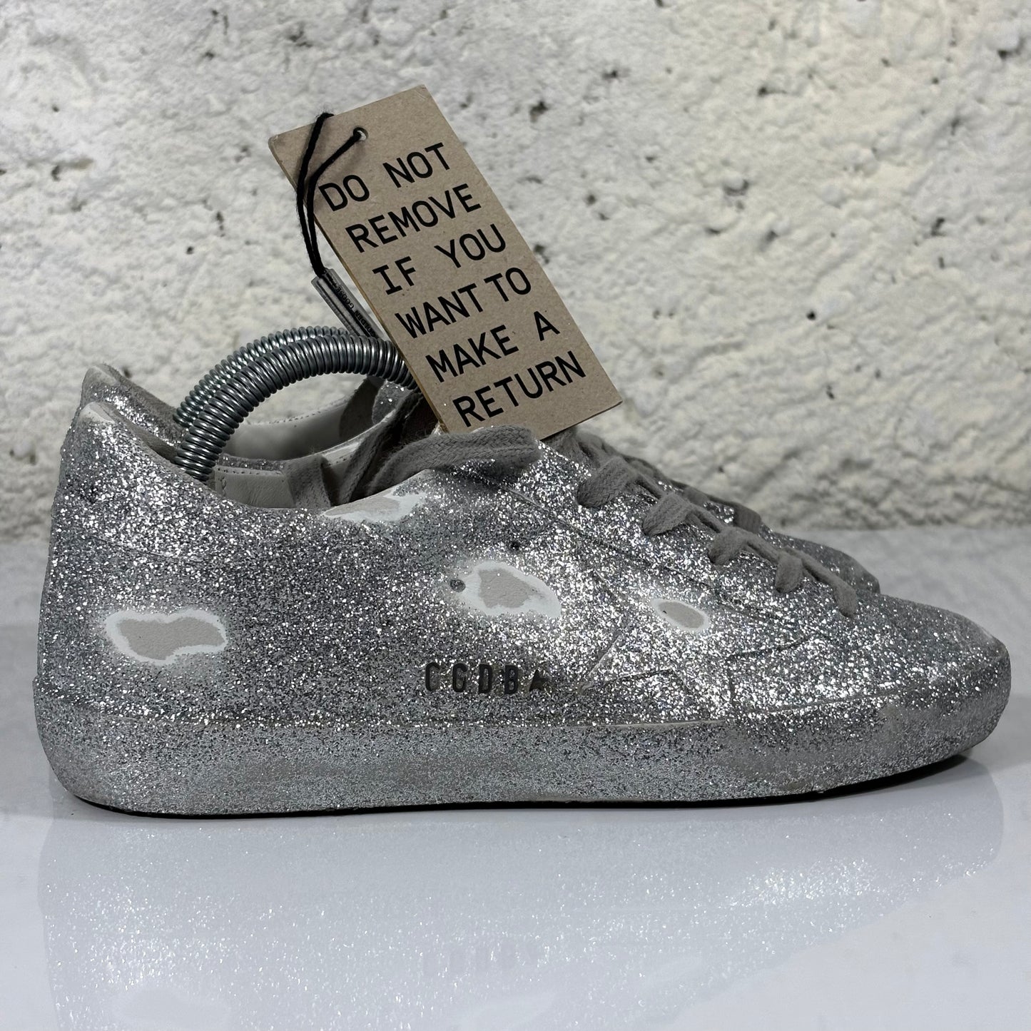 Golden goose Superstar glitter argento 36