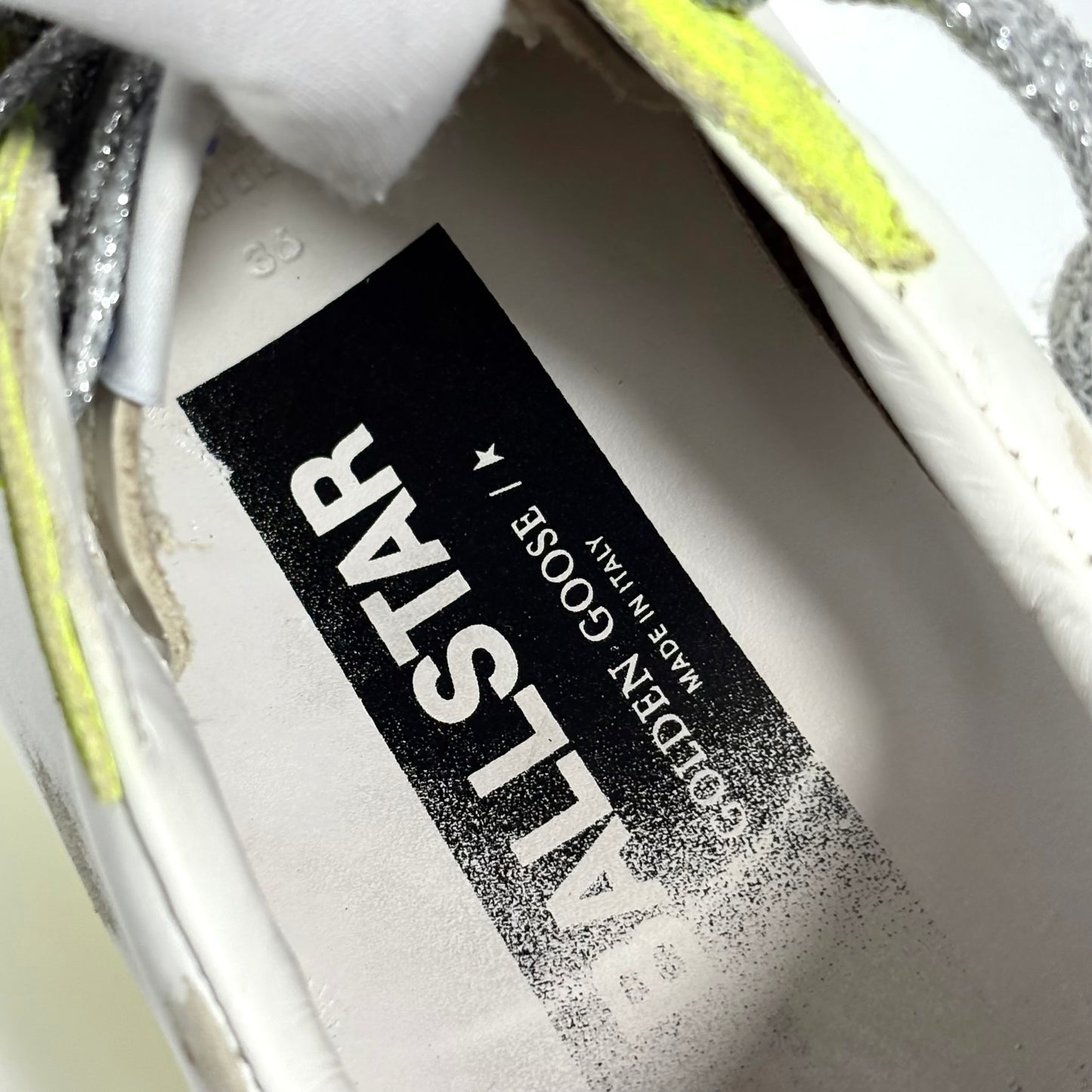 Golden goose Ballstar gialle, bianche e argento 36