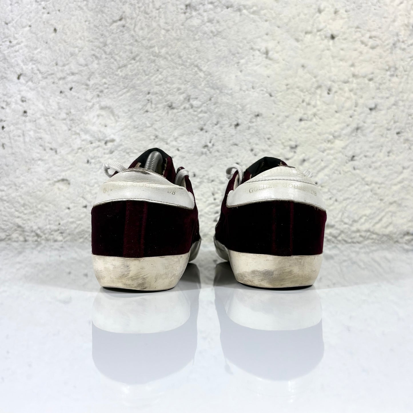 Golden goose Superstar bordeaux in velluto e pelle 37