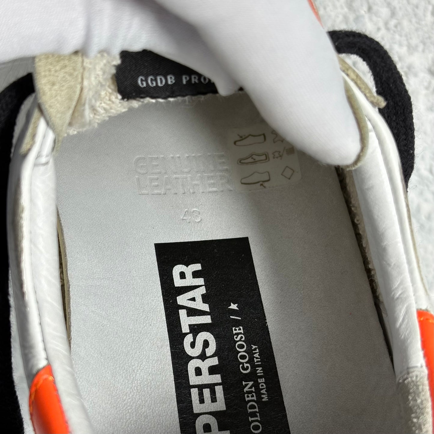 Golden goose Superstar bianche e arancione 43