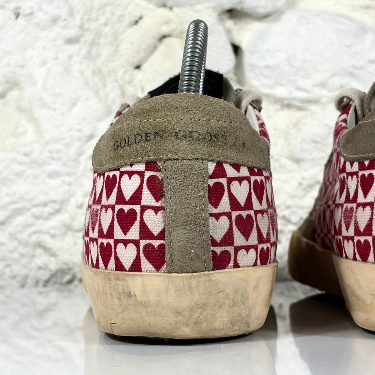Golden goose Superstar a cuori bianche e rosse 37