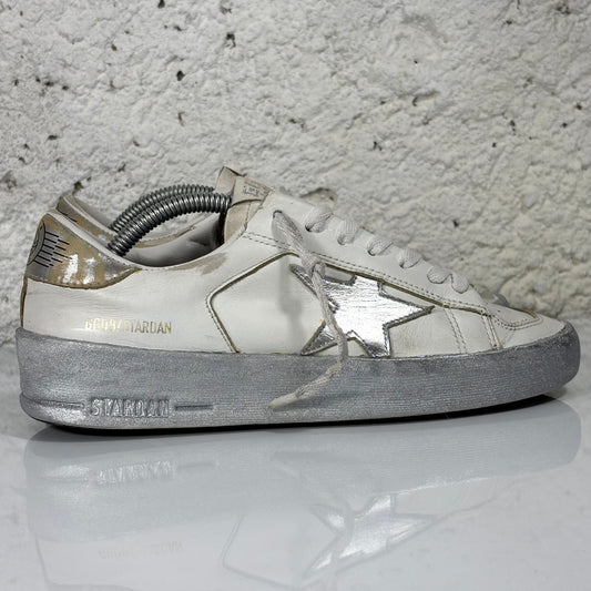 Golden goose Stardan bianco e argento 36
