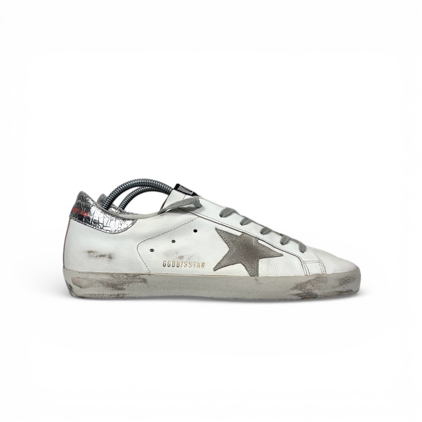 Golden goose Superstar bianche, arancioni e argento 39