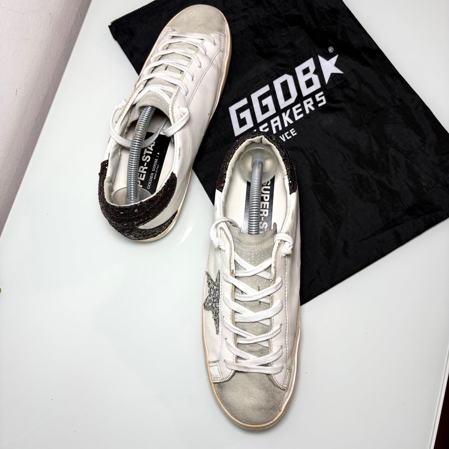 Golden goose classic Stella argento brill. E tallone nero brill. 39