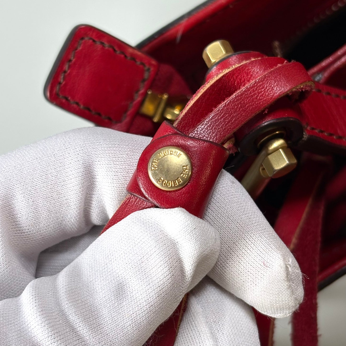 The Bridge Bauletto Rosso Ciliegia/Oro