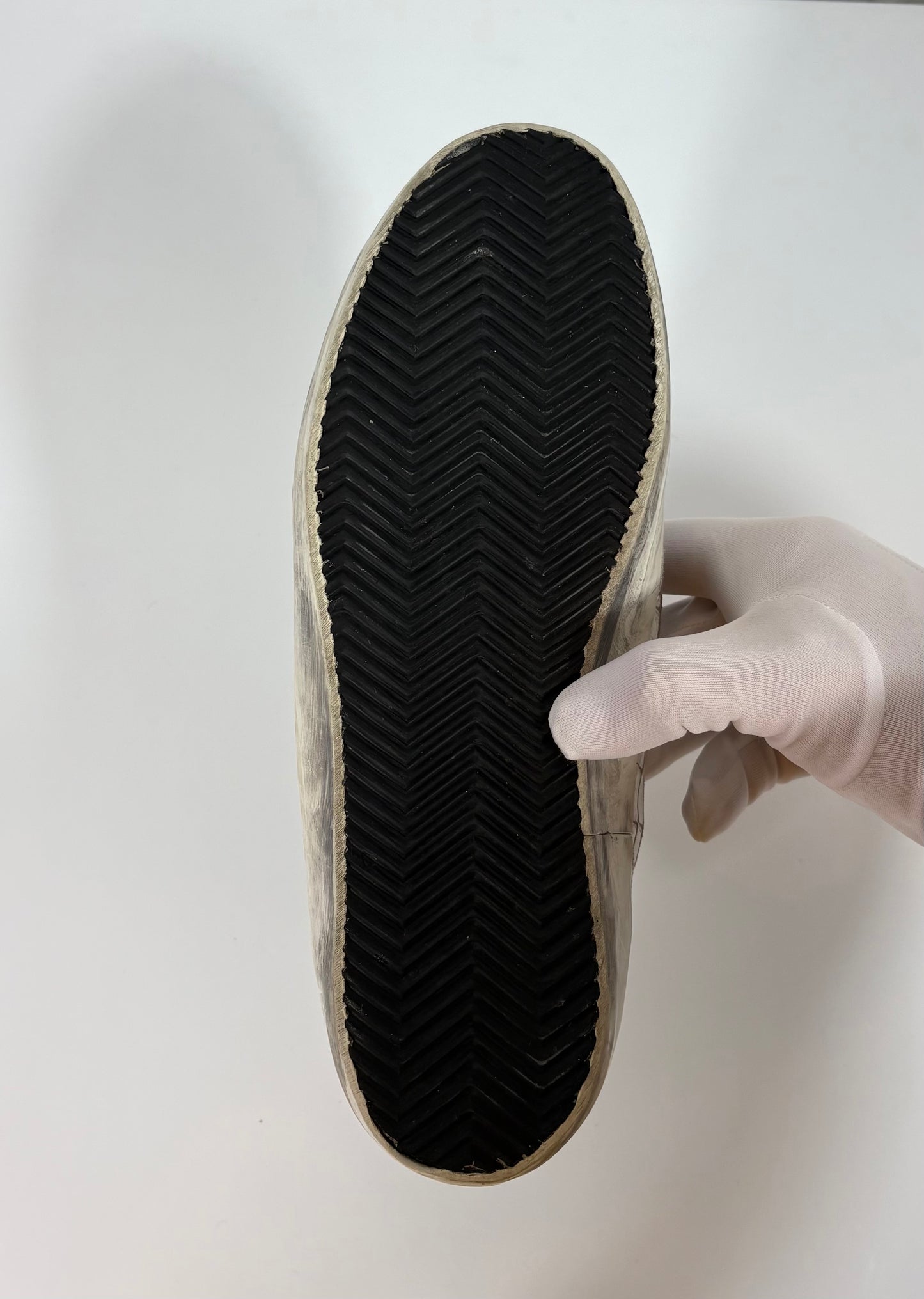 Golden goose Superstar bianche fantasia simil “squame” bianco e tallone beige 41