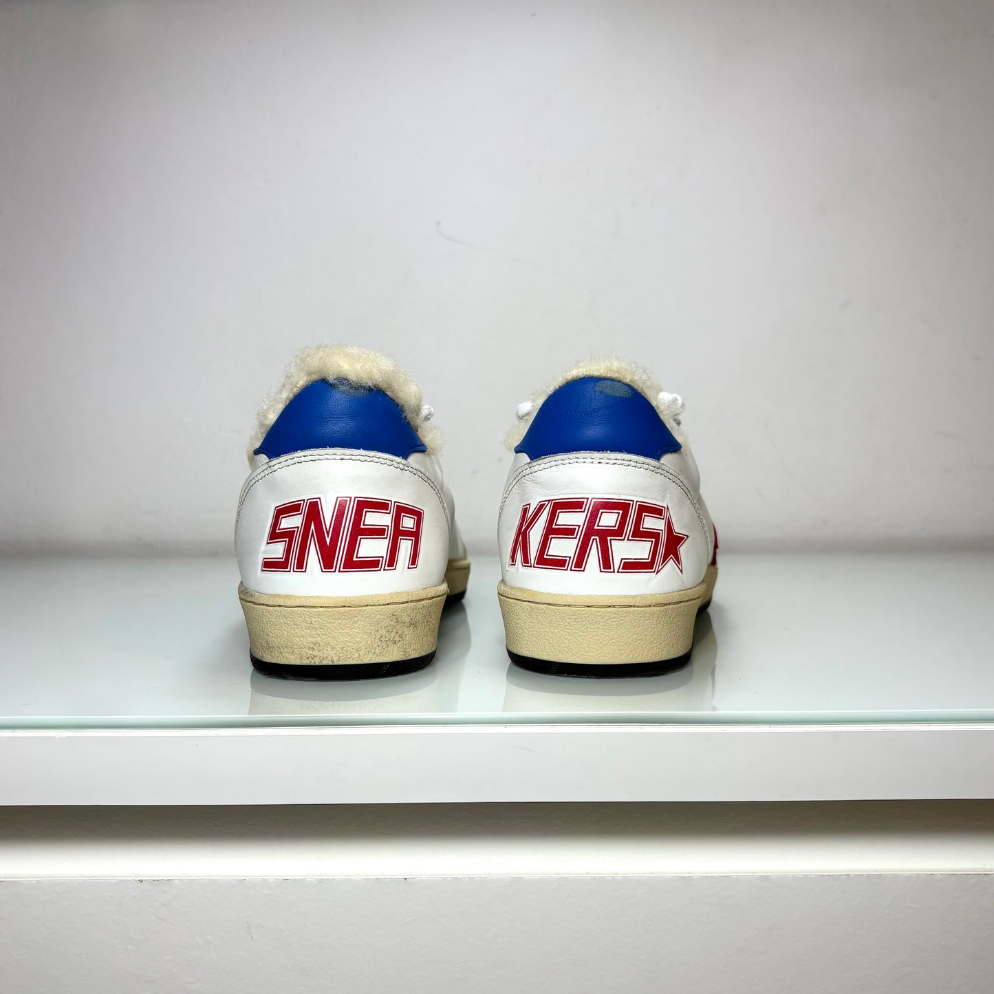 Golden goose Ballstar orsetto interno bianche, stella rossa e tallone blu 40