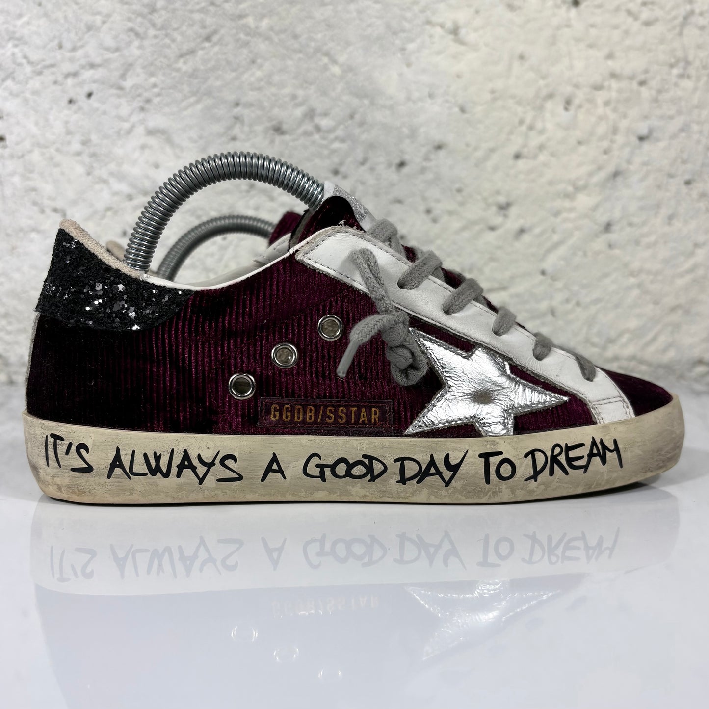 Golden goose Superstar Bordeaux in velluto 36