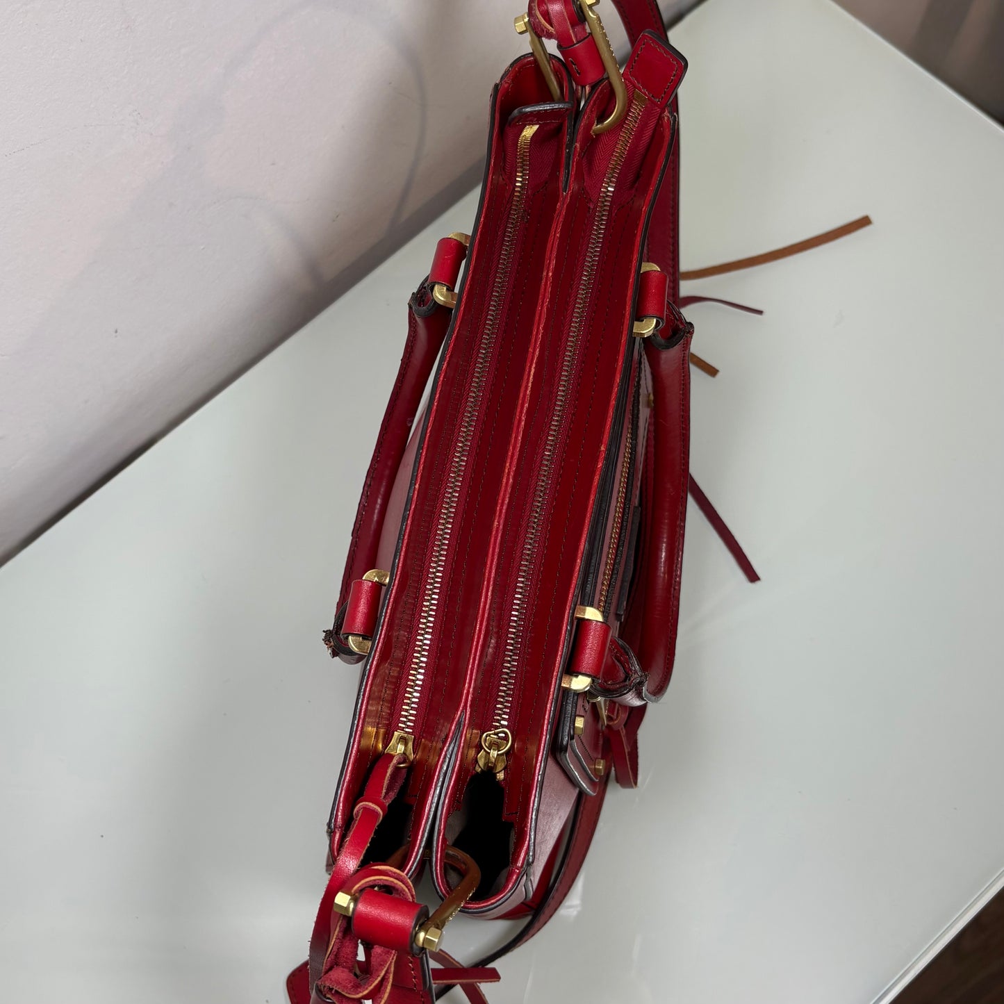 The Bridge Bauletto Rosso Ciliegia/Oro