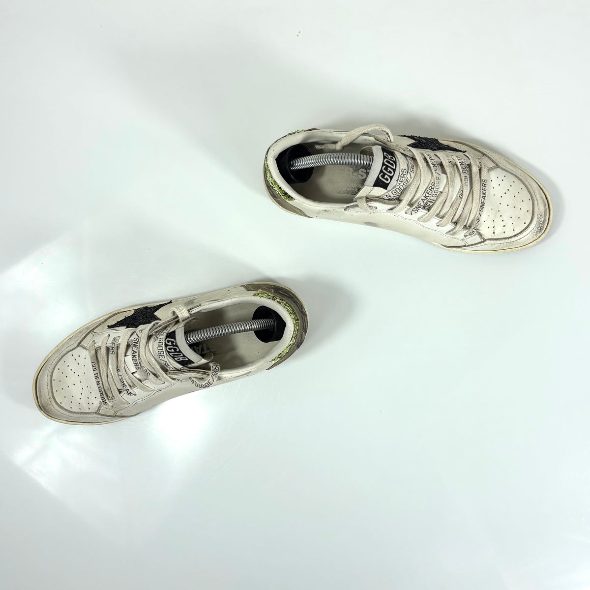 Golden goose Ballstar bianche con talloncini glitter 37
