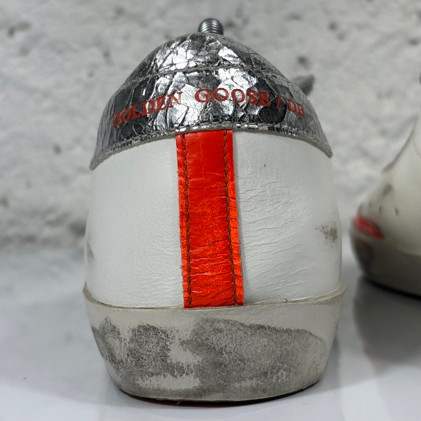 Golden goose Superstar bianche, arancioni e argento 39