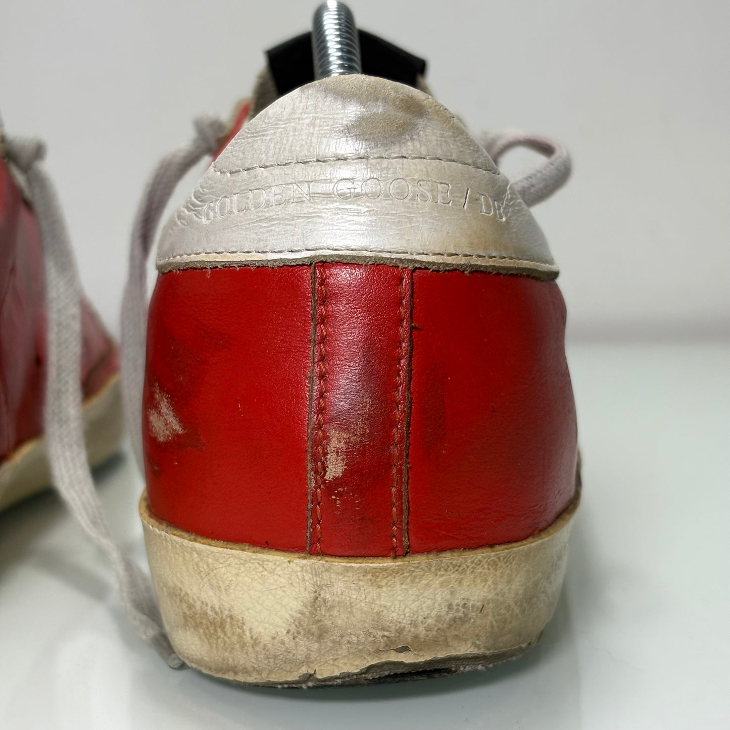 Golden goose Superstar rosso e argento 38