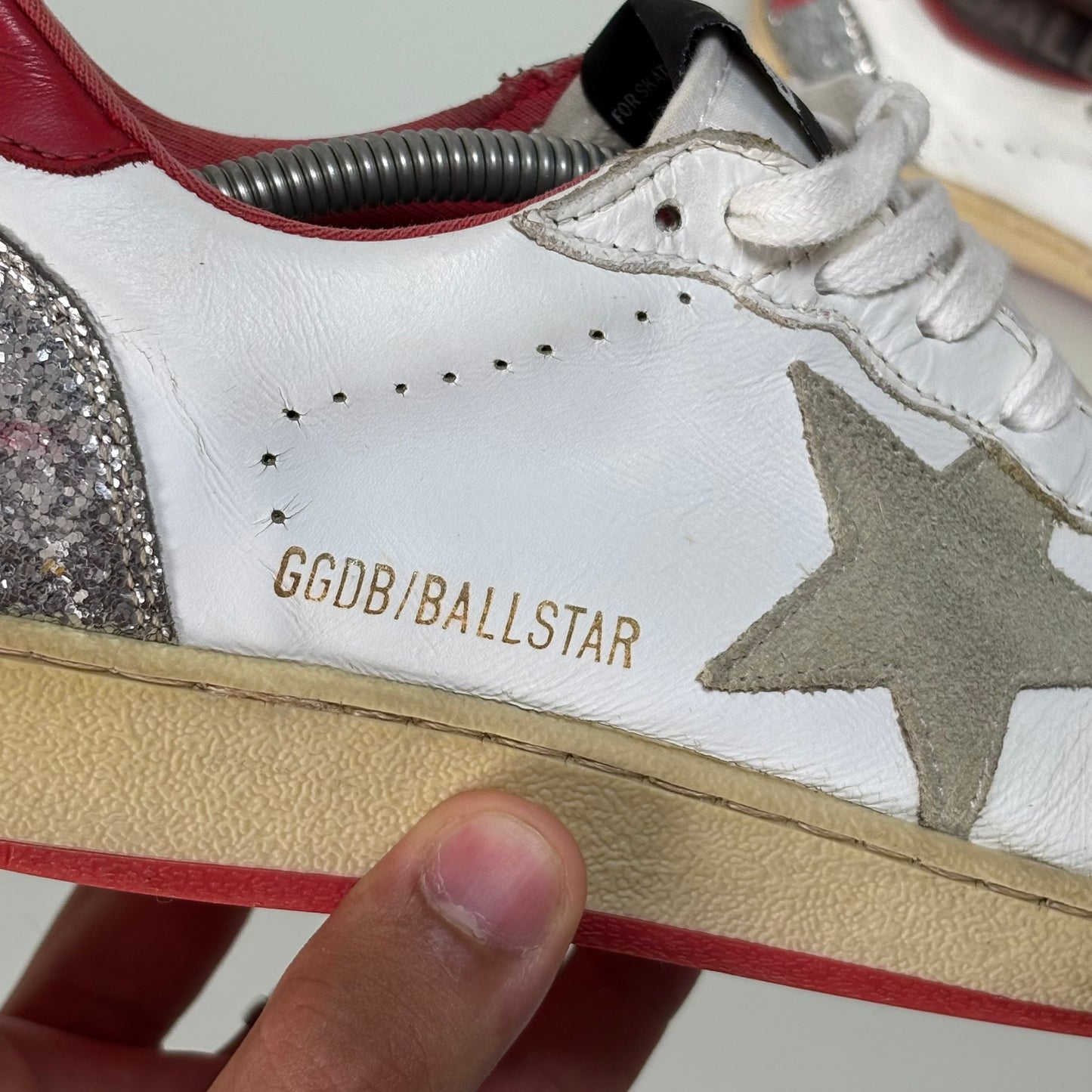 Golden goose ballstar bianche e tallone rosso 37
