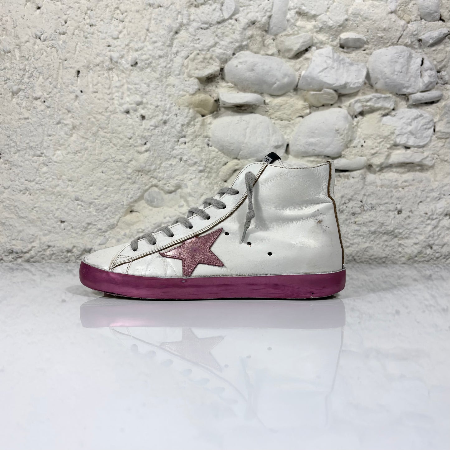 Golden goose Francy bianche e fucsia 38