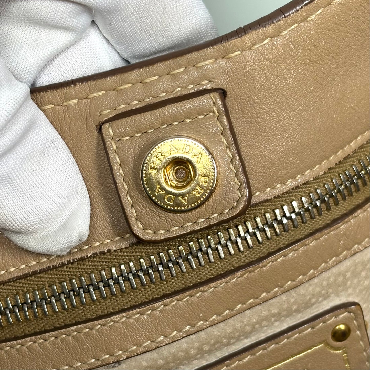 Prada bandoulière in pelle morbida “cammello”