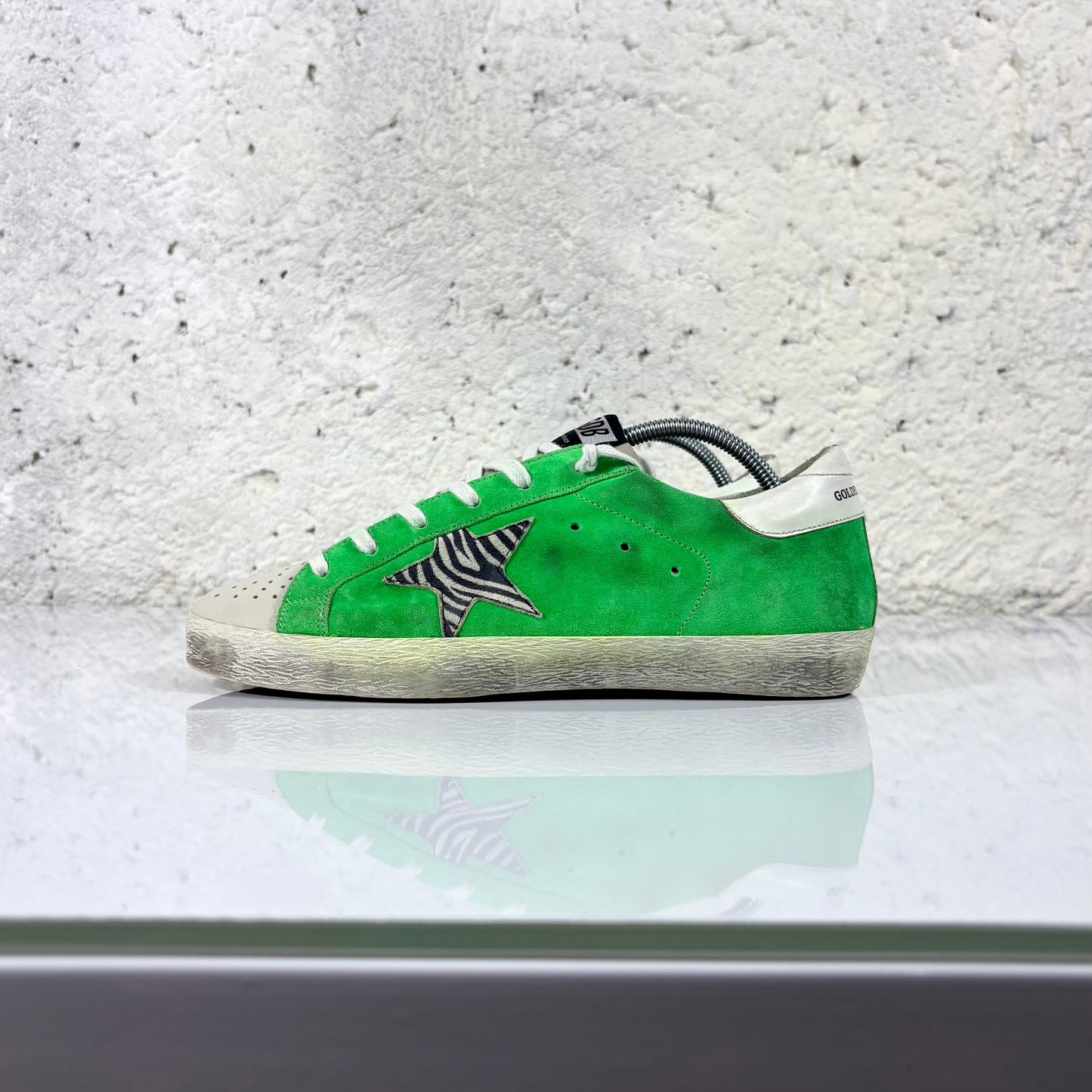 Golden goose Superstar Verdi con stella zebrata 39