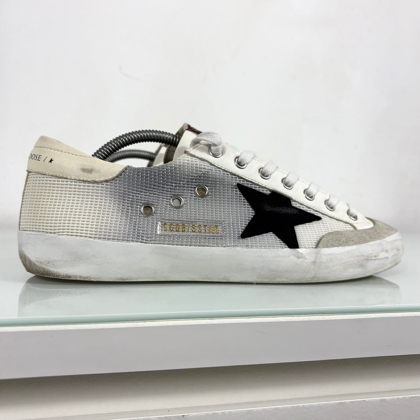 Golden goose Superstar bianche e Stella nera in tessuto e pelle 42