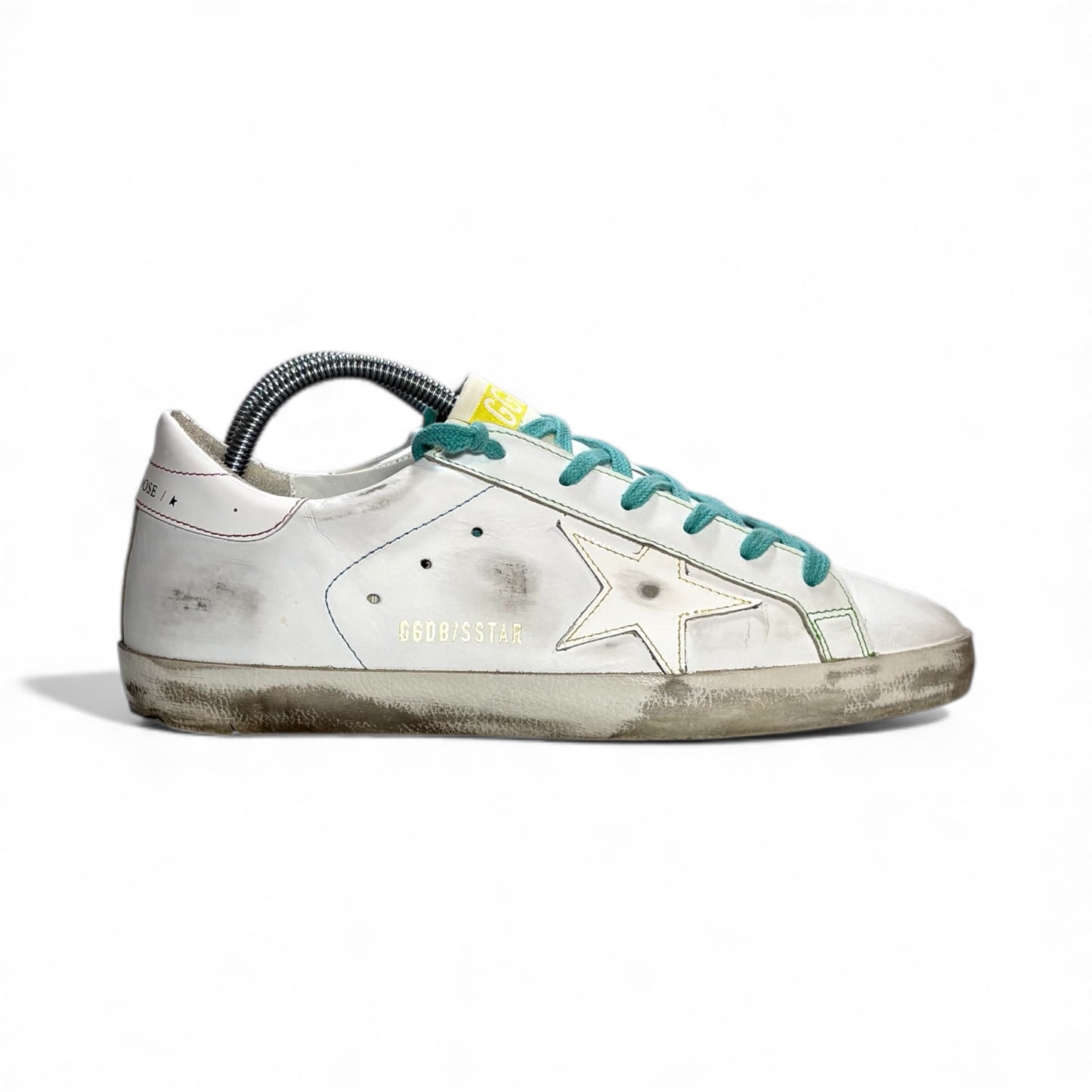 Golden goose Superstar bianche e lacci azzurri 38