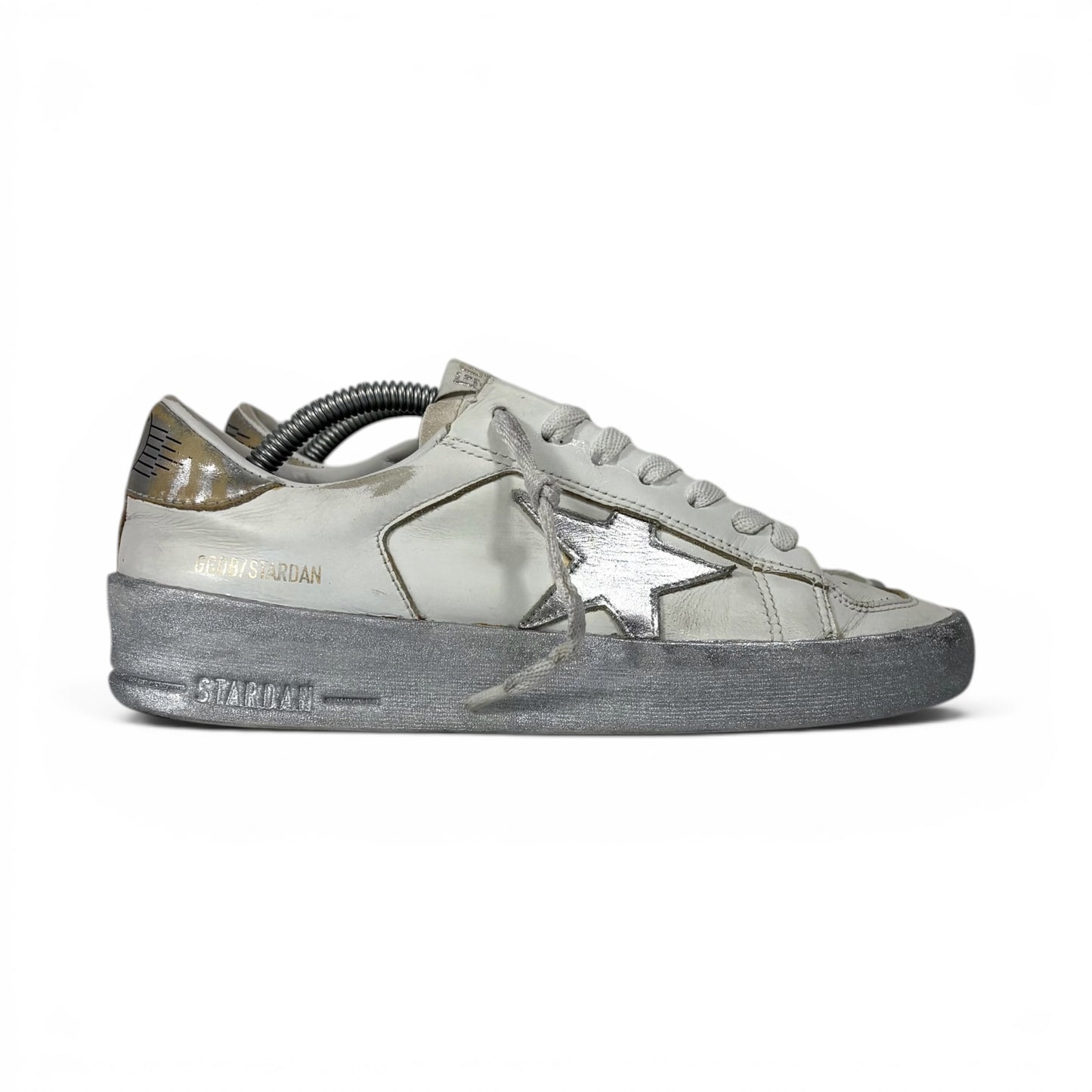 Golden goose Stardan bianco e argento 36