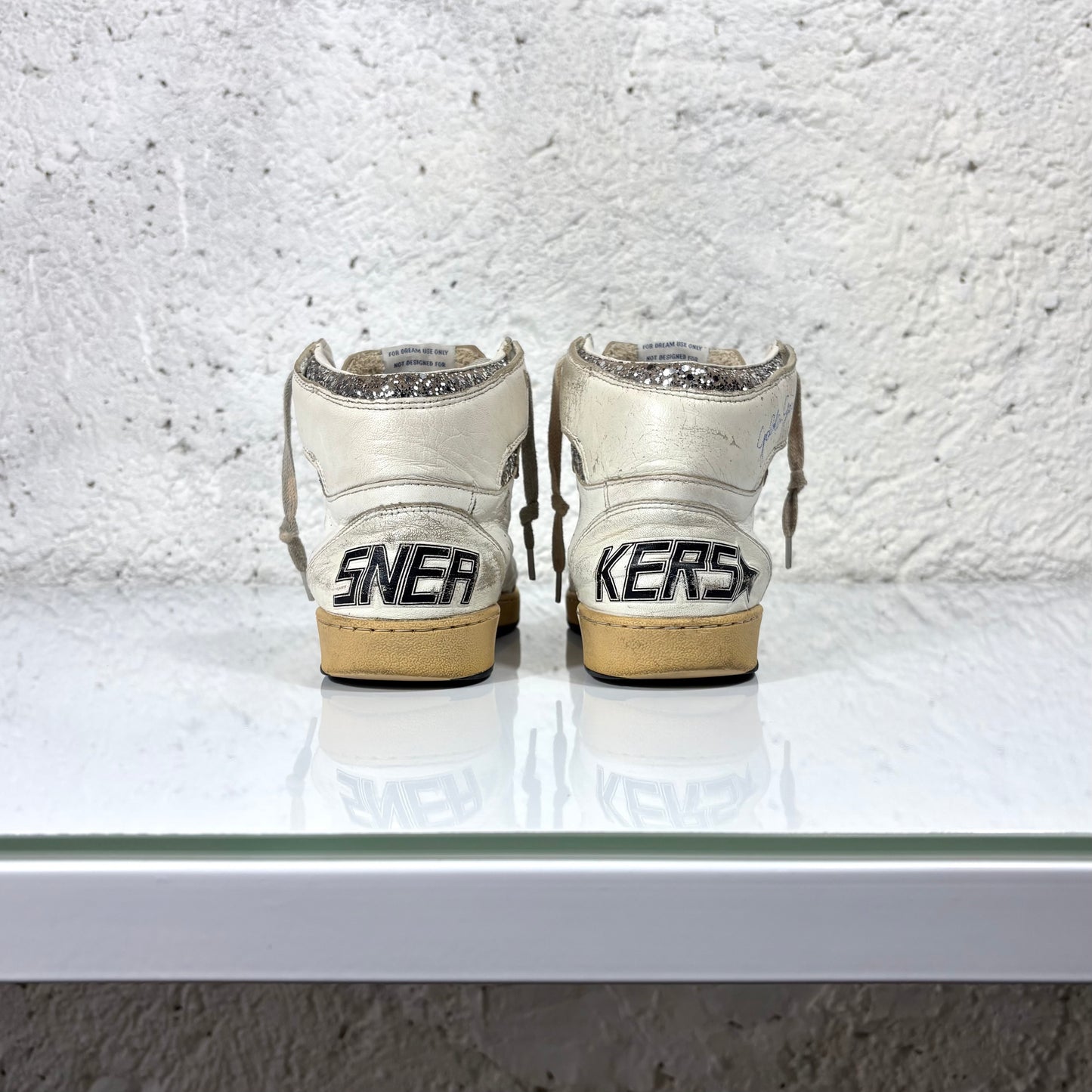 Golden goose Sky-star bianche con stella argento brillantinata 39