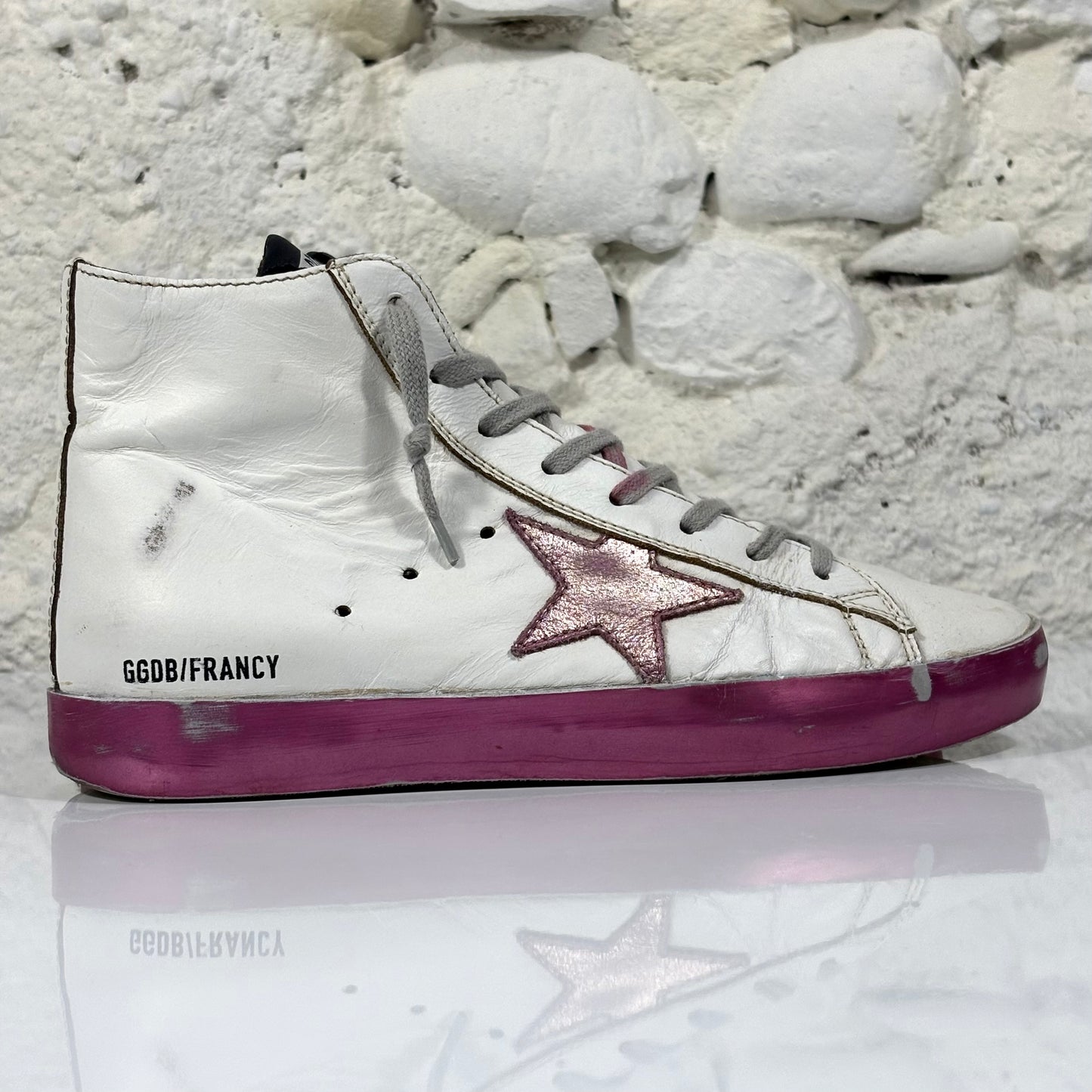 Golden goose Francy bianche e fucsia 38