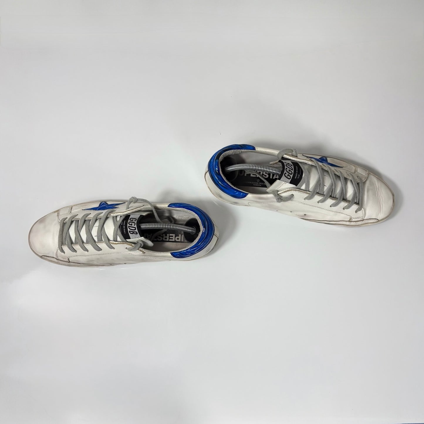 Golden goose Superstar bianche stella e tallone blu 40