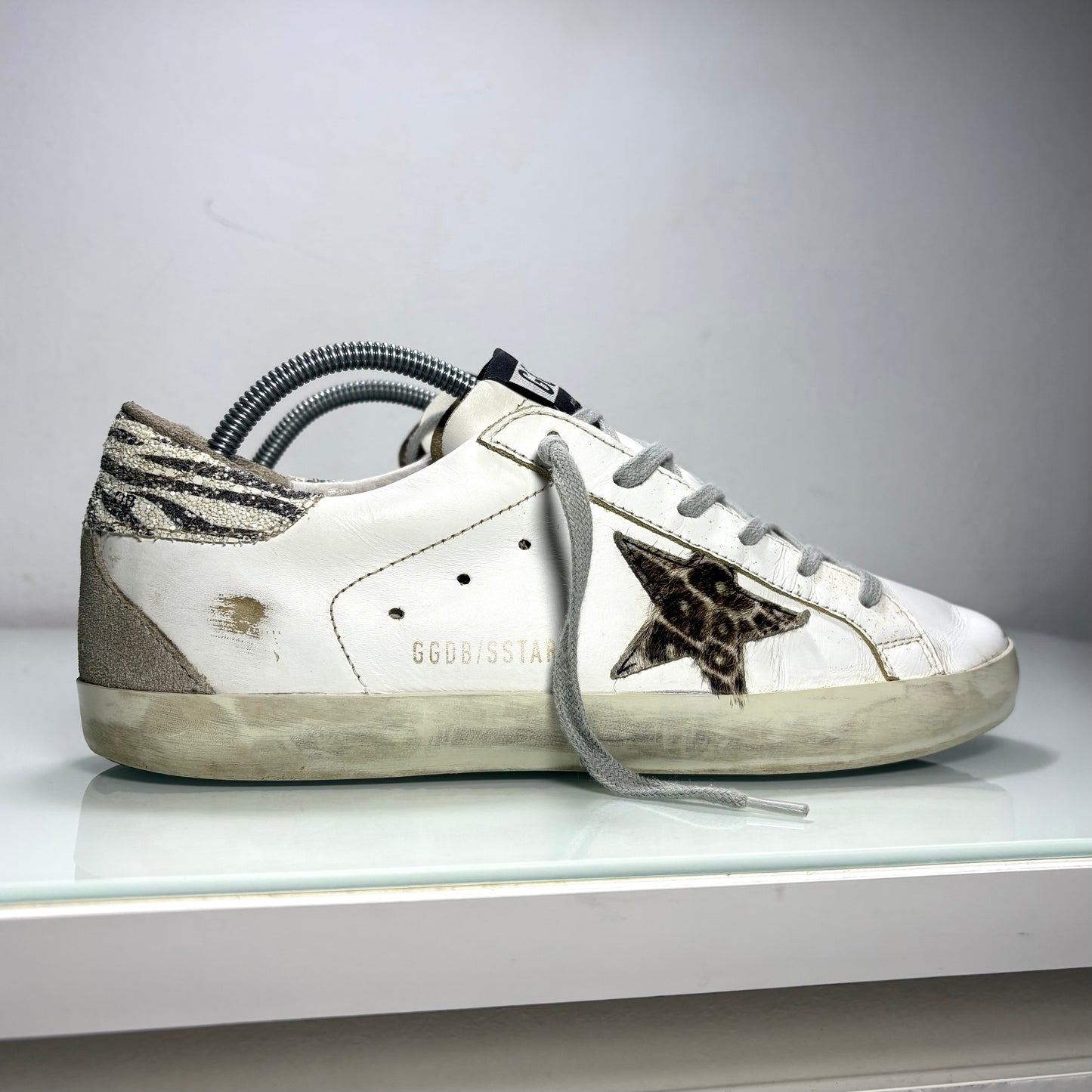 Golden goose bianche stella zebrata 40