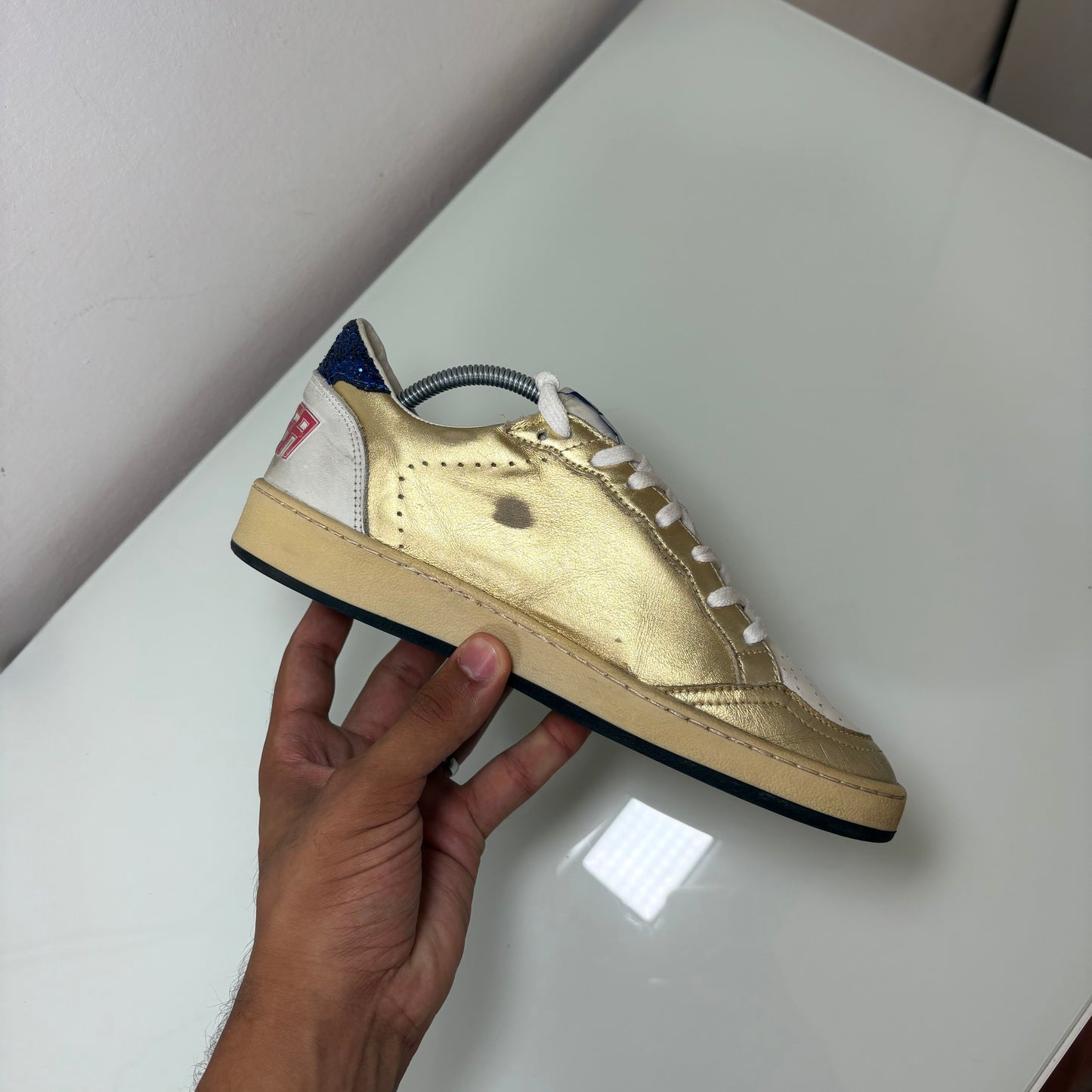 Golden goose ballstar blue e oro 38
