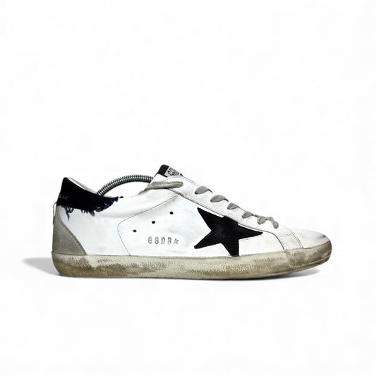 Golden goose Superstar bianche stella nera tallone blu jeans 43