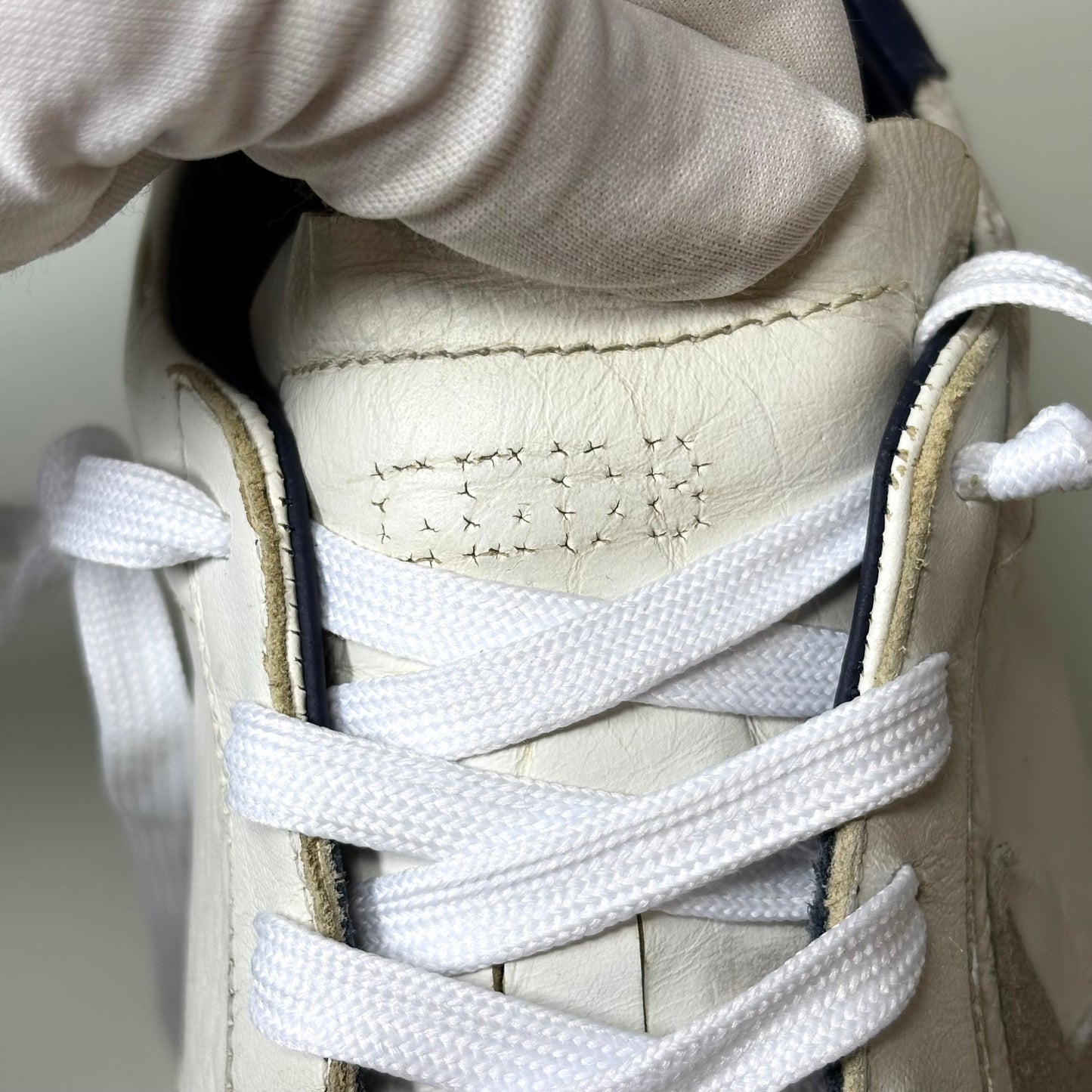 Golden goose Superstar bianche tallone blu e stella grigia 42