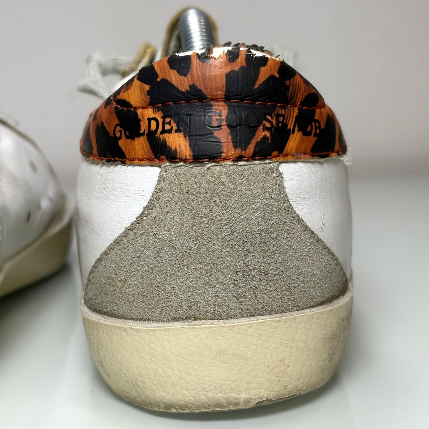 Golden goose Superstar in colorazione bianco tallone leopardo 36
