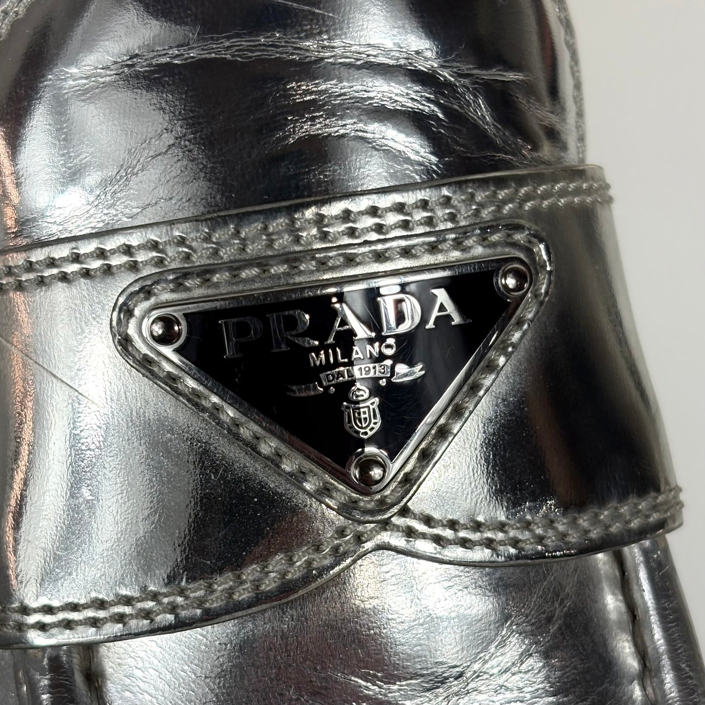 Mocassini Prada chocolate Argento 37