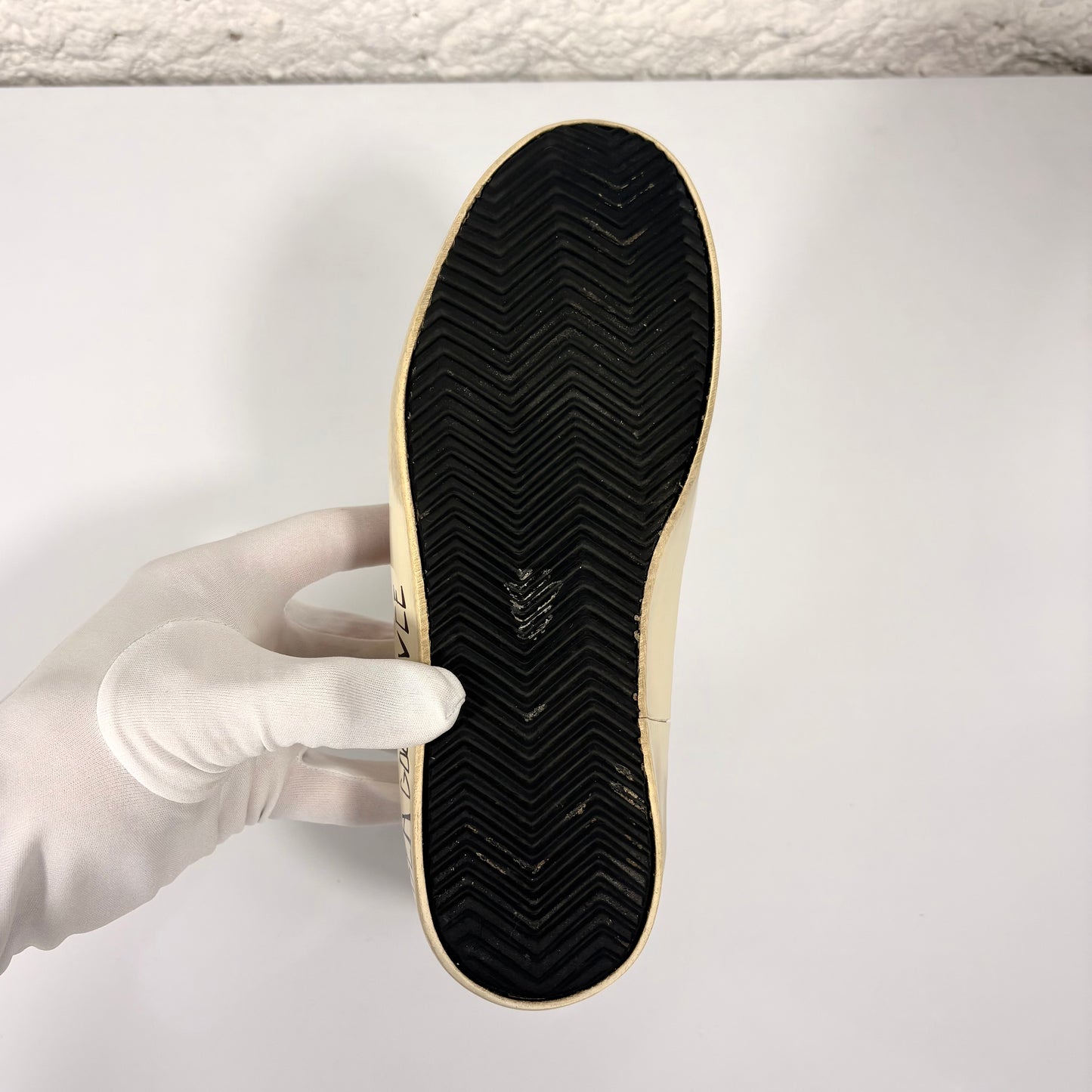 Golden goose superstar beige in pelle con Stella rossa in suede 37