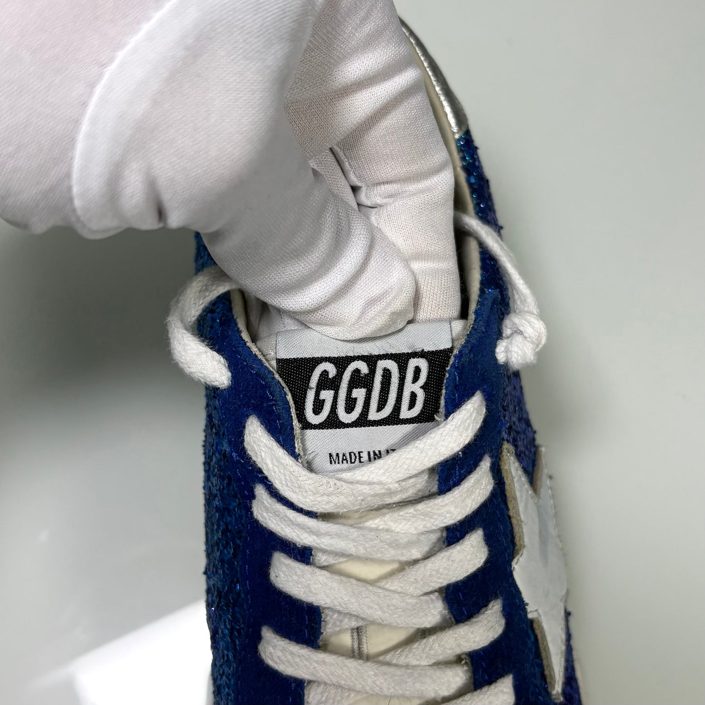 Golden goose Ballstar blue glitter 36