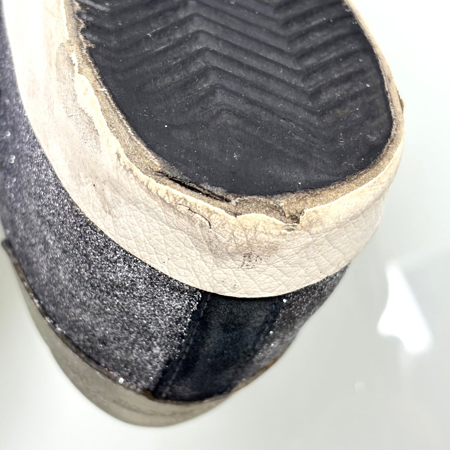 Golden goose Superstar glitter grigio stella blu e tallone argento 38