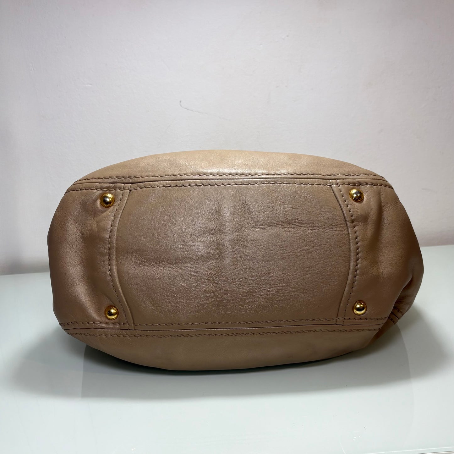 Prada bandoulière in pelle morbida “cammello”